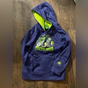 Navy blue John Deere hoodie. Polyester sz 7